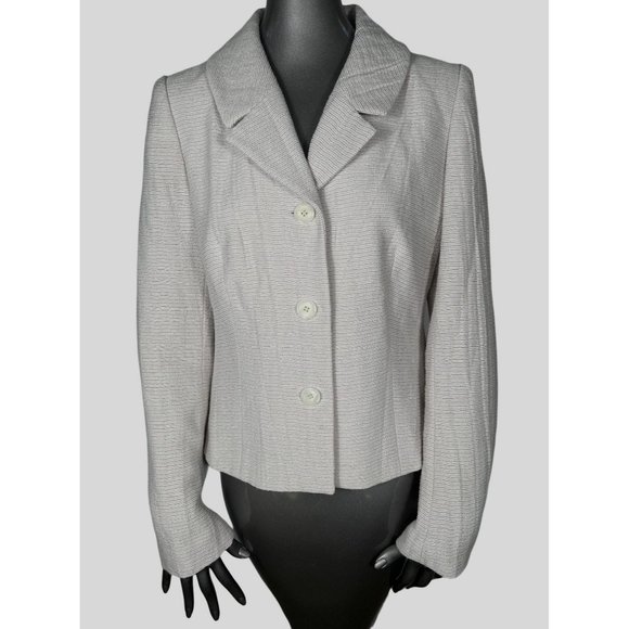 Lafayette 148 New York NWT Textured Blazer Linen Light Beige Jacket 6 - Picture 1 of 4